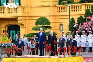 Tổng Bí thư Nguyễn Phú Trọng chủ trì Lễ đón Tổng thống Joe Biden